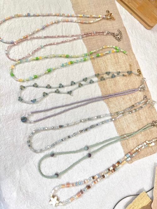 Homemade seed bead statement jewelry