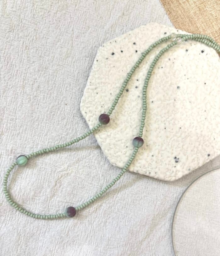 Handmade Minimalist Seed Bead Necklace - Image 3